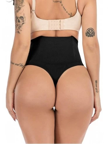 Bottoms Women Waist Cincher Girdle Tummy Control Sexy Thong Panty Slimmer Body Shaper - Black - CD18EHC373Q $10.00