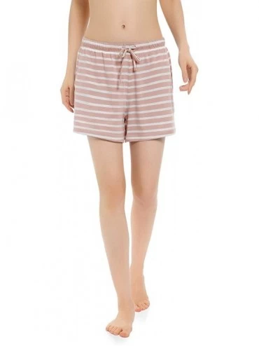 Bottoms Womens Sleep Shorts Pajama Shorts Lounge Shorts Boxer Shorts S~XL Pack of 2 Moonlight Blue Stripe+baby Pink Stripe - ...