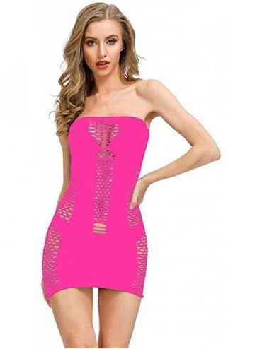 Baby Dolls & Chemises Dress for Women Sexy Hollow Out Transparent Mesh Bodycon Dress Erotic Underwear Hip Net Dress - Purple ...