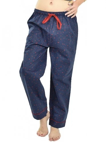 Bottoms Women Cotton Flannel Pajama Pants/Sleep Pants - Navy - CC18LY98IXK $24.22