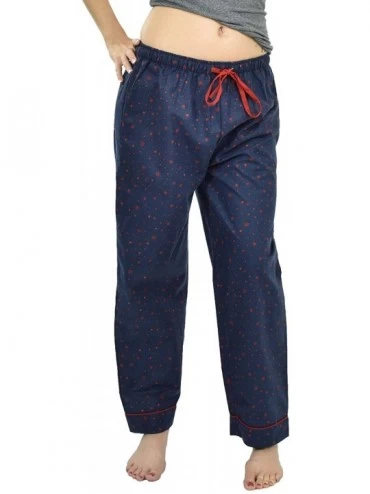 Bottoms Women Cotton Flannel Pajama Pants/Sleep Pants - Navy - CC18LY98IXK $15.30