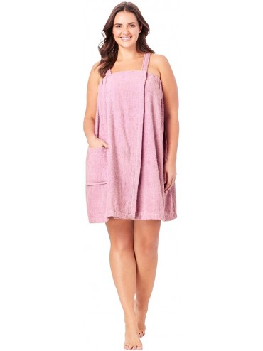 Robes Women's Plus Size Terry Towel Wrap Robe - Pink (1142) - CH199KUDUHU $65.99