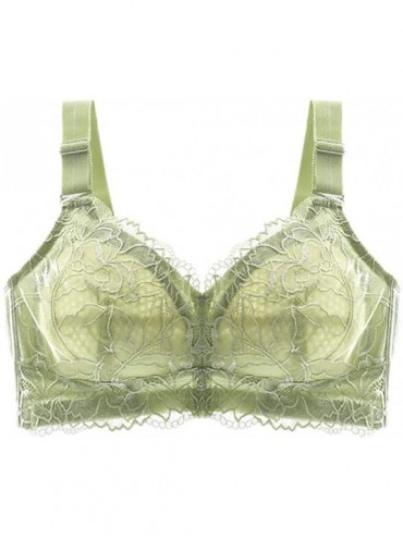 Bras Women's Sexy Lace Crop Tops Vest Seamlesss Wire Free Sports Bras Full Coverage Lace Everyday Bras Underwear - Green - CN...