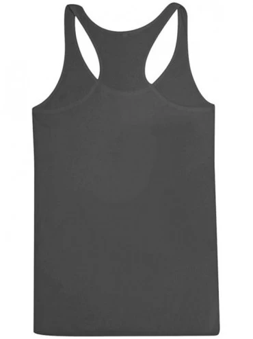 Tops Valentine's Day Vest Women's Print Vest Sleeveless T-Shirt Loose Tank Top - Dark Gray - CZ195H563EI $13.47
