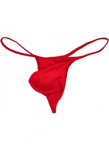 G-Strings & Thongs Men's Spandex Thong Guy Men T-Back G-String Jockstrap Underwear Pouch Body Tanga Pants - Red - CG12MY1KYRV...