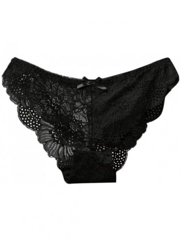 Thermal Underwear Women Lace Sexy Seamless Traceless Sexy Lingerie Panties Briefs - Black - CD18SRW2ULM $44.40