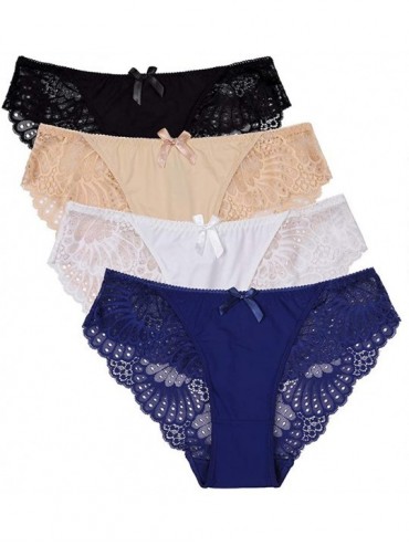 Panties Womens Lace Bikini Panties Low Rise Lingerie Underwear Assorted Briefs - Lace Trim Panties - CT18NWW78NH $40.73