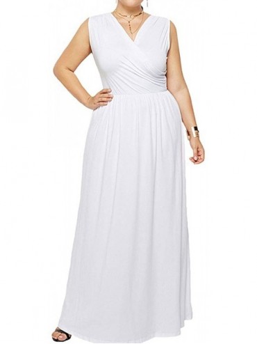 Nightgowns & Sleepshirts Women's Straps Sleeveless Deep V Neck Backless Irregular Bodycon Party Dress - White - CB1905CSZ7E $...