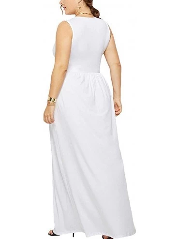 Nightgowns & Sleepshirts Women's Straps Sleeveless Deep V Neck Backless Irregular Bodycon Party Dress - White - CB1905CSZ7E $...