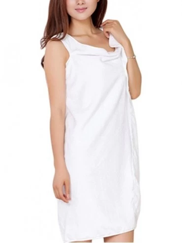 Robes Women's Robes Wearable Wrap Bath Towel Tube Skirt Room Wear Bathrobe - White - CW1984C59QH $18.43