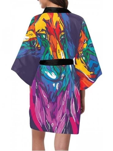 Robes Custom African Aniaml Elephant Women Kimono Robes Beach Cover Up for Parties Wedding (XS-2XL) - Multi 4 - CJ194UOUNH4 $...