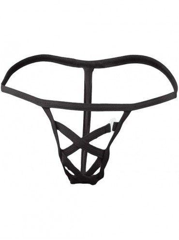 G-Strings & Thongs Men's Spider Straps Thong- Sexy Lingerie Open Pouch Low Waist Bikini Briefs G-String Thong Underwear - Cof...