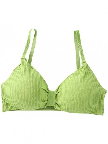 Camisoles & Tanks Women Sexy Bra Solid Vest Camisole Breathable Push Up Top Underwear - Green - CI197QWKTOW $26.49