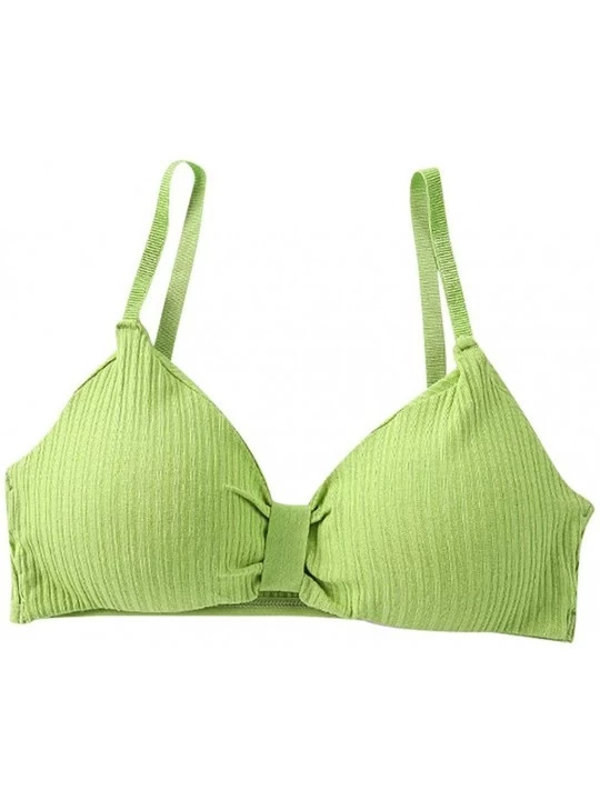 Camisoles & Tanks Women Sexy Bra Solid Vest Camisole Breathable Push Up Top Underwear - Green - CI197QWKTOW $9.63