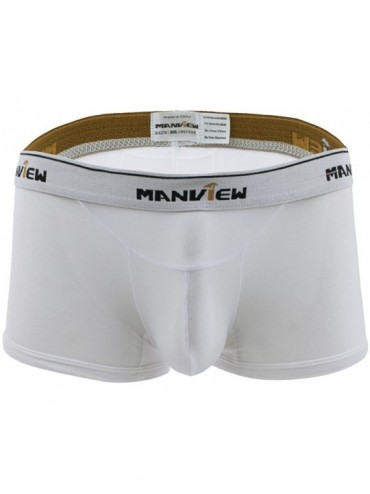 Boxer Briefs Men's Mesh Pouch Soft Briefs Underwear Bikini Boxer Brief Short Underpants - White - CZ18CIOLG3O $34.98