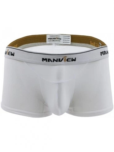 Boxer Briefs Men's Mesh Pouch Soft Briefs Underwear Bikini Boxer Brief Short Underpants - White - CZ18CIOLG3O $32.46