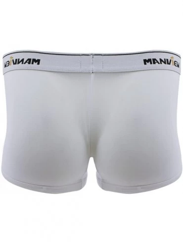 Boxer Briefs Men's Mesh Pouch Soft Briefs Underwear Bikini Boxer Brief Short Underpants - White - CZ18CIOLG3O $21.08