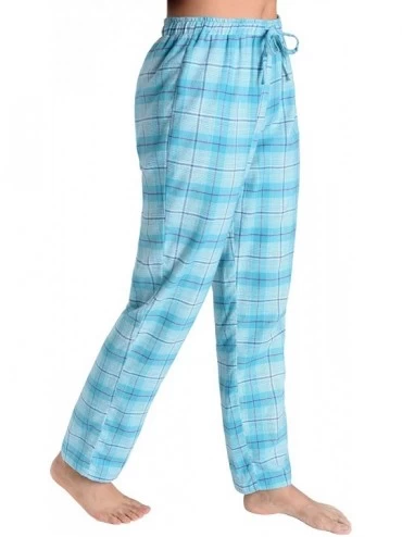 Bottoms Women's Pajama Pants Cotton Lounge Pants Plaid PJs Bottoms - Turquoise - CO188QAKH8S $25.80