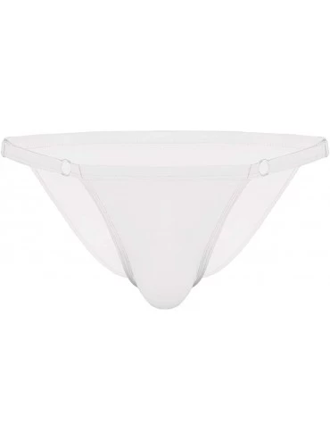 Bikinis Men's Silk Underwear Sexy Adjustable Low Rise Bikini Briefs - White - C418KMQZZ5C $12.56