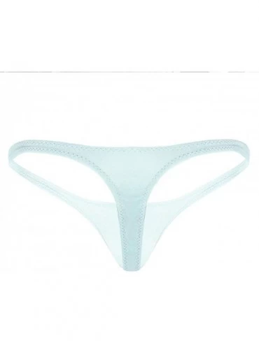 G-Strings & Thongs Men's Sexy T-Back Silk Low Rise Bulge Pouch Bikini Briefs Thongs Underwear Swimwear - Powderblue - CN18KMS...