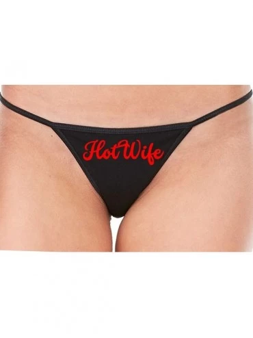 Panties HotWife Life Shared Lifestyle Hot Wife Black String Thong - Red - CH195E2H4QO $18.78