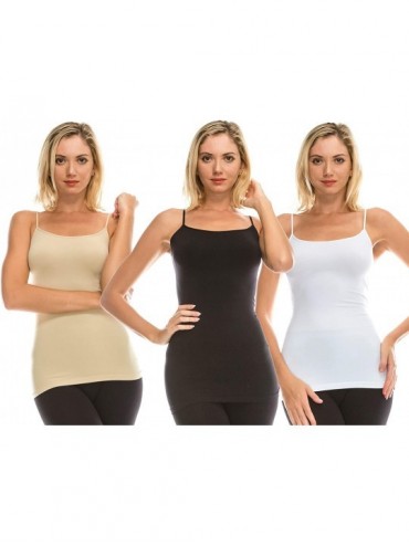 Camisoles & Tanks Women's Camisole Tank Top - 3 Pack Stretch Spaghetti Strap Cami- UV Protective Fabric Rated UPF 50+ (Made i...