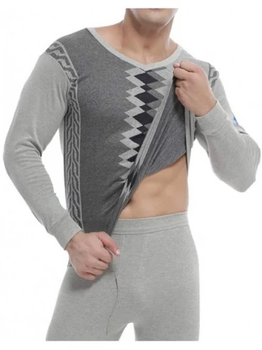 Thermal Underwear Thermal Underwear for Men V-Neck Long Johns Set Ultra Soft Top and Bottom Base Layer - Color1 - C6192NXKIHW...