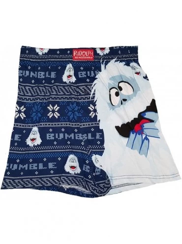 Boxers Christmas Bumble Blue Boxer Shorts - Small - CE1887NK08G $9.85