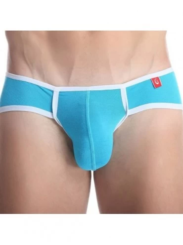 Briefs Men Underwear Sexy Underpants Solid Color Regular Soft Bulge Pouch Shorts - Blue - C418OHKKI7L $7.35