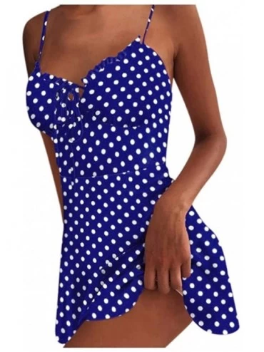 Thermal Underwear Womens Polka Dots Tie Front Lace up Spaghetti Strap Midi Dress Boho Tank Dress Sleeveless A Line Beach Dres...
