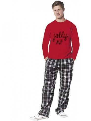 Sleep Sets Family Christmas Pajamas for Men Jolly AF Plaid Sleepwear Mens Pajama Sets - Style 3 - C71932Q2L2Q $66.90