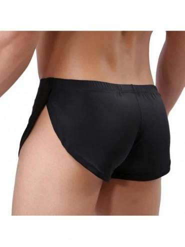Boxer Briefs Mens Sexy Transparent Underwear Sheer Bikini Boxer Shorts Brief Panties - Black2 - CQ184SGW8SX $8.68