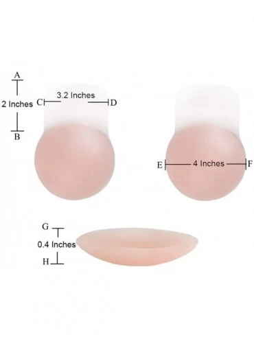 Accessories Women Breast Petals Lift Nipplecovers Adhesive Strapless Backless Bra for Wedding Dress Round - CJ18I52C48S $14.41