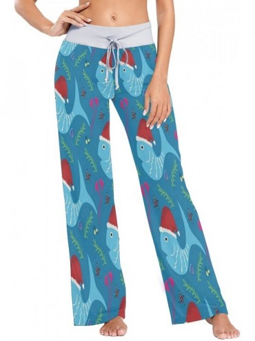 Bottoms Womens Pajama Lounge Pants Shark Attacks Wide Leg Casual Palazzo Pj Sleep Pants Girls - 3d Print 3 - CT19C9WMSW7 $51.09