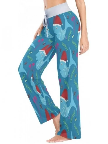 Bottoms Womens Pajama Lounge Pants Shark Attacks Wide Leg Casual Palazzo Pj Sleep Pants Girls - 3d Print 3 - CT19C9WMSW7 $25.83