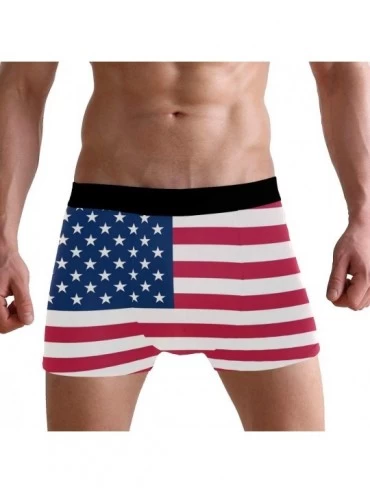 Boxer Briefs Stretchy Fashion Men's Underwear Boxer Briefs Breathable Summer Sports - Multicolour-american Flag - CY18O2EOMZ5...