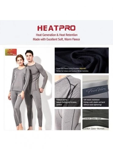 Thermal Underwear Men's HEATPRO Active Performance Thermal Underwear for Men Fleece Lined Thermals Base Layer Long Johns Set ...