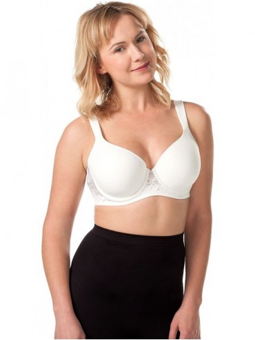 Bras Women's Balconette Padded Underwire Lace Bra - White/Silver Sconce Trim - C518590AYOU $75.59