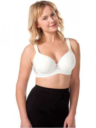 Bras Women's Balconette Padded Underwire Lace Bra - White/Silver Sconce Trim - C518590AYOU $63.70