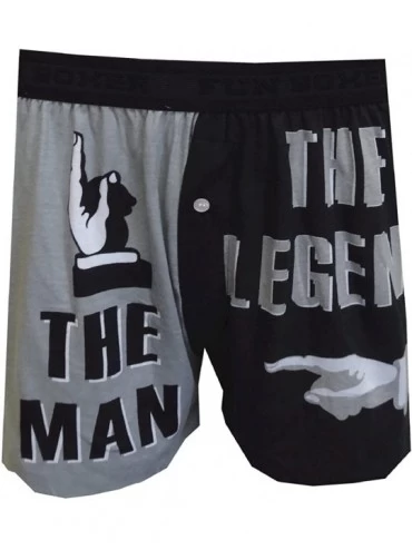 Boxers The Man The Legend Gray/Black Boxer Shorts for men (Large) - CS11CYQ24ZT $25.29