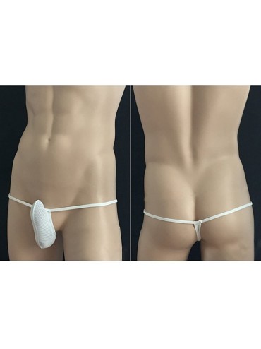 G-Strings & Thongs Mens Sexy Sissy Pouch Bulge G-String Underwear Thong T-Back Brief Bikinis Lingerie - 4 White - CX18CIM3QSD...