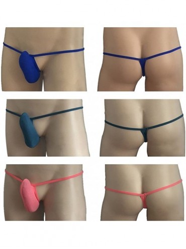 G-Strings & Thongs Mens Sexy Sissy Pouch Bulge G-String Underwear Thong T-Back Brief Bikinis Lingerie - 4 White - CX18CIM3QSD...
