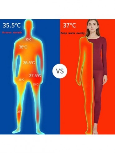 Thermal Underwear Seamless Elastic Thermal Inner Wear-Winter Elastic Thermal Lingerie Underwear Top and Bottom - Beige - C818...