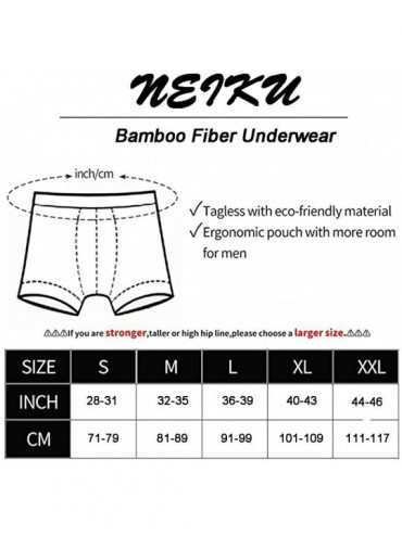 Boxer Briefs Mens Underwear Bamboo Fiber Boxer Briefs Long Leg Breathable Pouch with Fly NEIKU - 4 Pack Mixed Color 04 - CE18...