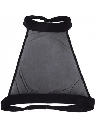 Camisoles & Tanks Women's Hi-Neck Sheer Mesh Halter Crop Top Cami Bra Vest - Black - C5189TXGELC $14.95