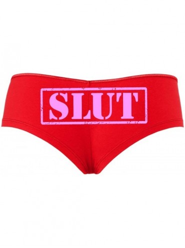 Panties Slut Owned Stamp BDSM Slutty Boyshort Panties Underwear DDLG - Bubblegum - CT18SRC5IIU $28.61