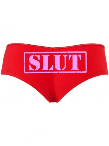 Panties Slut Owned Stamp BDSM Slutty Boyshort Panties Underwear DDLG - Bubblegum - CT18SRC5IIU $27.18