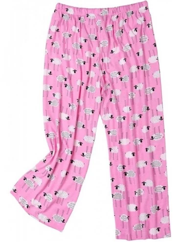 Bottoms Women's Capri Pajama Pants Lounge Causal Bottoms Print Sleep Pants - Sheep1 - CW19COGTOZL $18.85