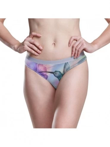 Panties Womens Underwear Boxer Briefs Hummingbird Flying Flowers Bikini Boxer Briefs - As Color - CH190ZSNM6S $26.12