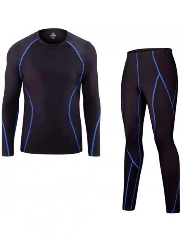 Thermal Underwear Mens Thermal Underwear Suit Winter Warm Stretchy Base Layer Compression Long Johns Set - CV192KRRDAH $38.20